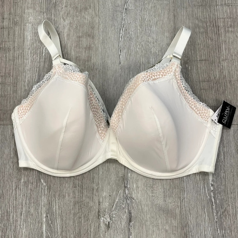 Adore Me White Lace Lightly Lined Bra - New - Size 44G